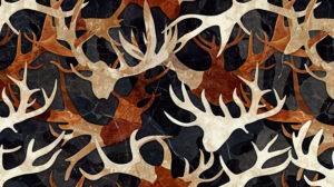 Wallpaper featuring abstract antler motifs in earthy hues capturing the rugged elegance of the wilderness