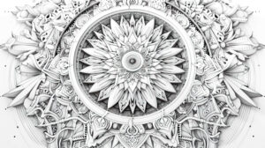 A captivating wallpaper featuring a complex mandala doodle showcasing geometric patterns and intricate details that create an enchanting design