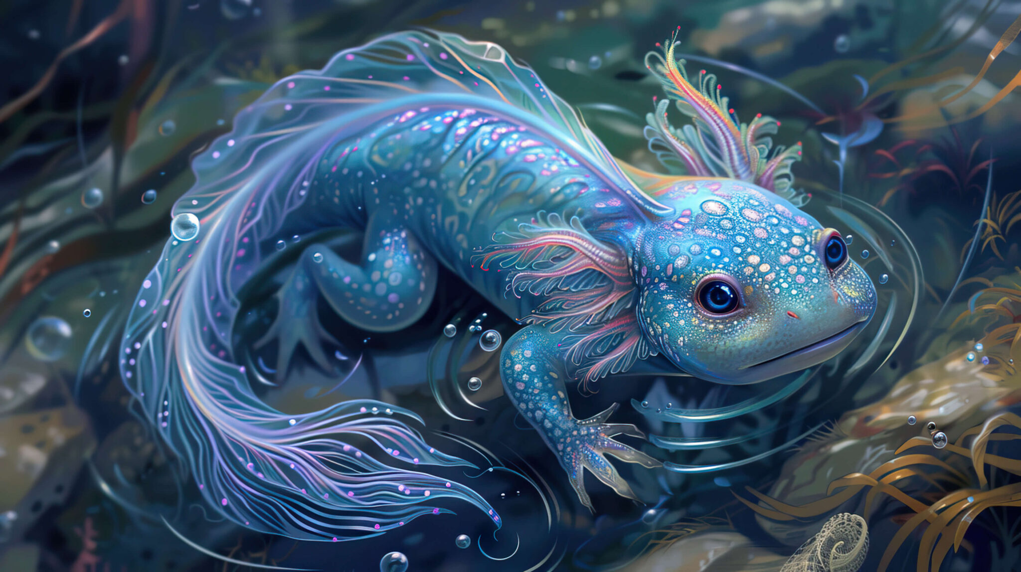 Blue Axolotl Wallpaper, Free, 4k