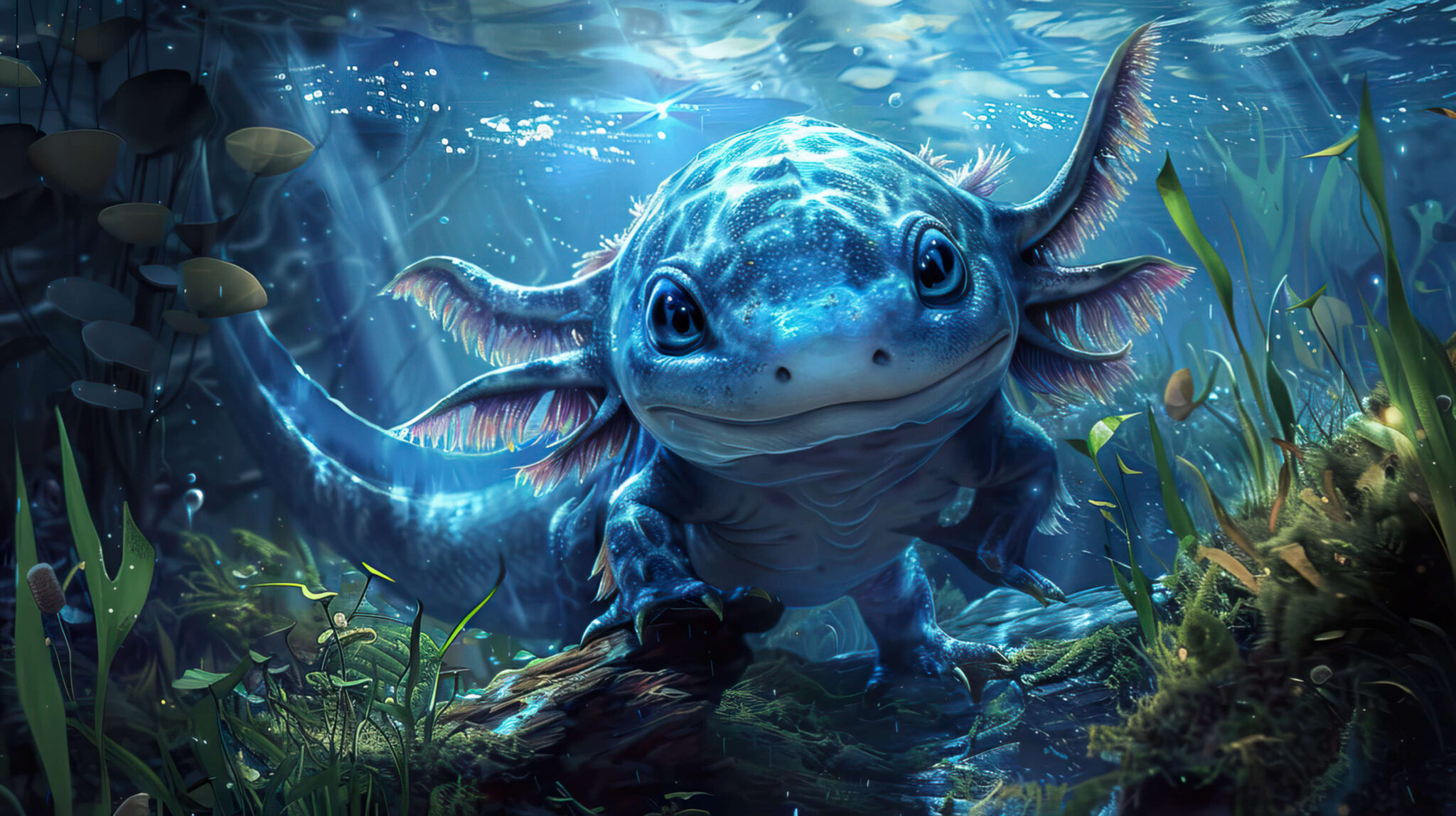 Blue Axolotl Wallpaper, Free, 4k