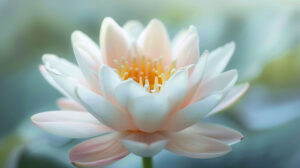 A detailed photograph showcasing the beauty of a lotus bloom highlighting its delicate petals and intricate internal patterns is named lotus blossom close up