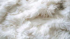 A serene image of a white, fluffy fur background, creating a cozy and inviting feel