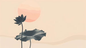 A serene wallpaper with a simple lotus flower design against a gentle pastel backdrop radiating peace and calm