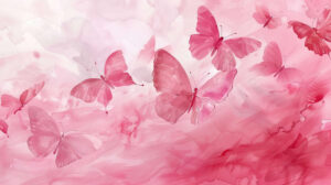 A soft pink butterfly watercolor piece showcasing fluid brushwork and gentle gradients perfect for wallpapers