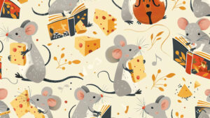 A whimsical wallpaper showcasing cartoon rats enjoying activities such as nibbling cheese reading books and playing instruments