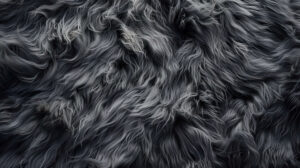 An abstract rendering of fur in shades of grey and black, with intricate details and a sense of depth