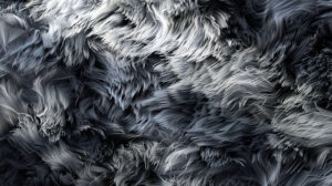 An artistic portrayal capturing the essence of fur in shades of grey and black intricately detailed with a sense of depth