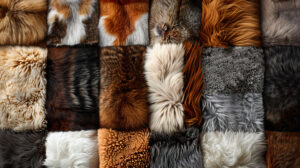 An eclectic blend of fur types in a patchwork pattern showcasing diverse textures and colors in a composition named FurryCollage.jpg