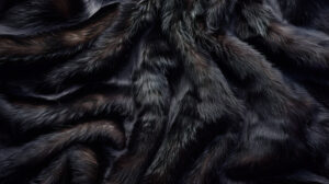 Deep rich hued mink fur creates a scene of luxury and sophistication exuding elegance. The wallpaper evokes opulence and refinement