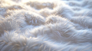 Entitled White Fluff the wallpaper features a peaceful setting with a fluffy white fur backdrop evoking a warm and welcoming ambiance