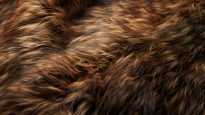 Soft rich brown tones accentuate the intricate patterns and warmth of fluffy fur in a close up texture wallpaper